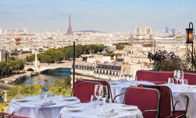 the rooftop view of Paris at Bonnie Restaurant