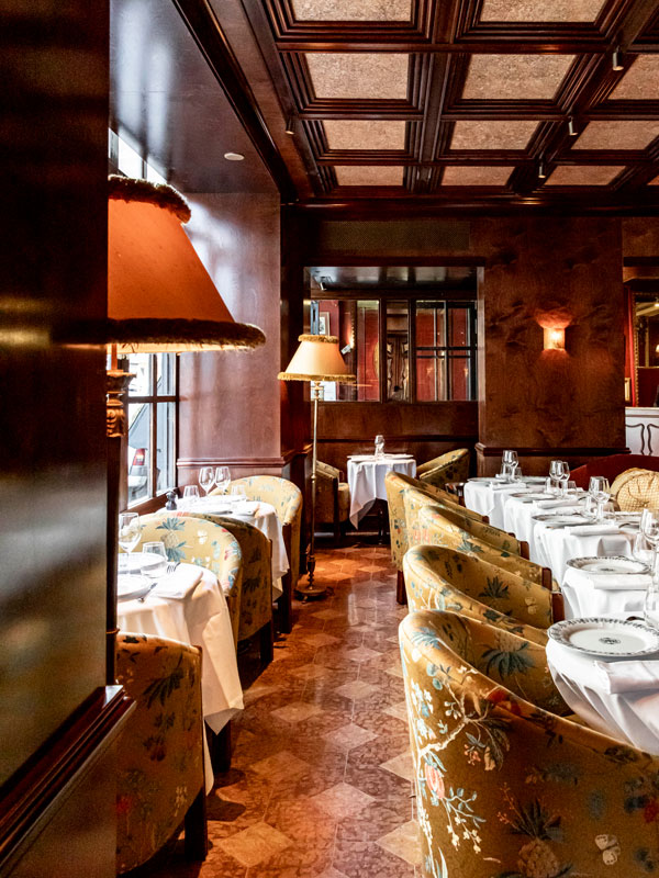 the cafe interior at Procope, Paris