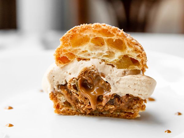 a close-up of pastry at Semilla Paris