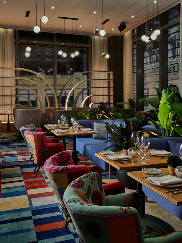 the Everdene bar and restaurant at Virgin Hotels NYC