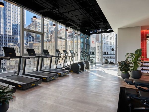 the gym on the fifth floor of Virgin Hotels NYC