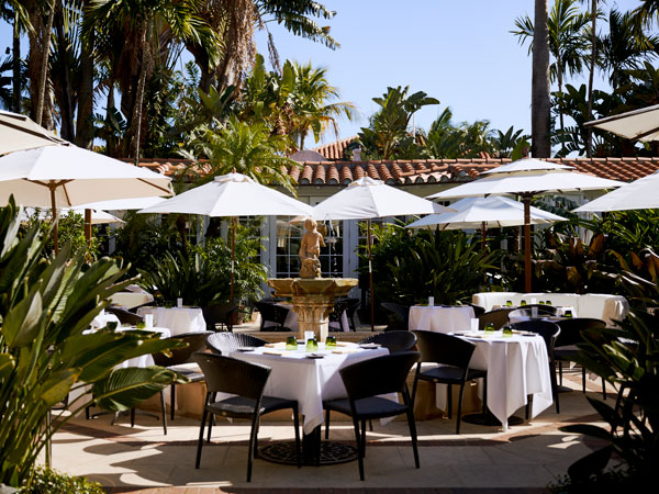 the al fresco dining at Cafe Boulud