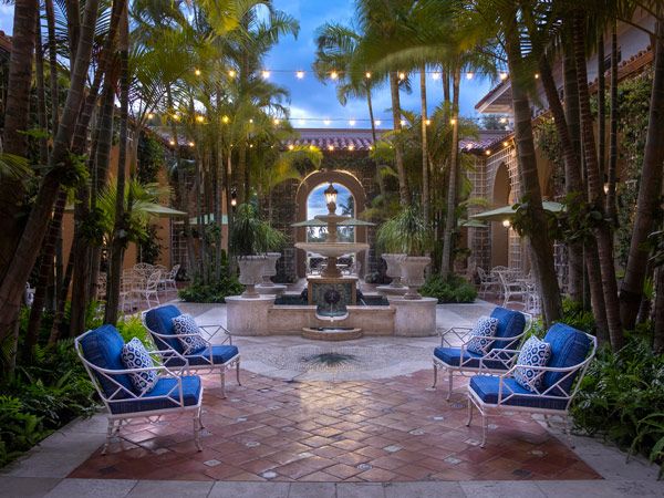the Palm Courtyard at The Breakers, Palm Beach