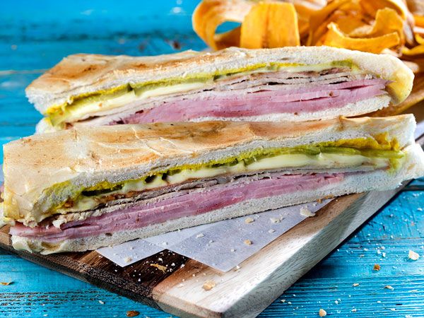 a Cuban sandwich at Versailles, Miami