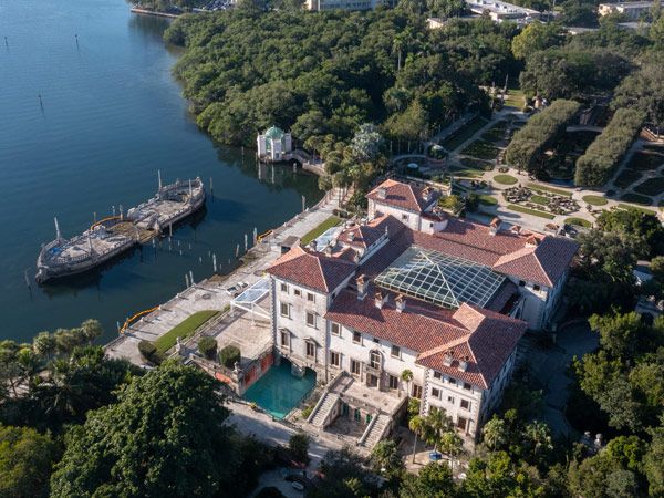 an aerial view of Vizcaya Museum And Gardens