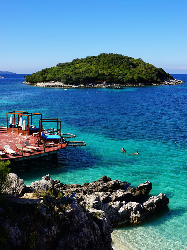 the beachside capital of Albania at Plazhi Ksamilit