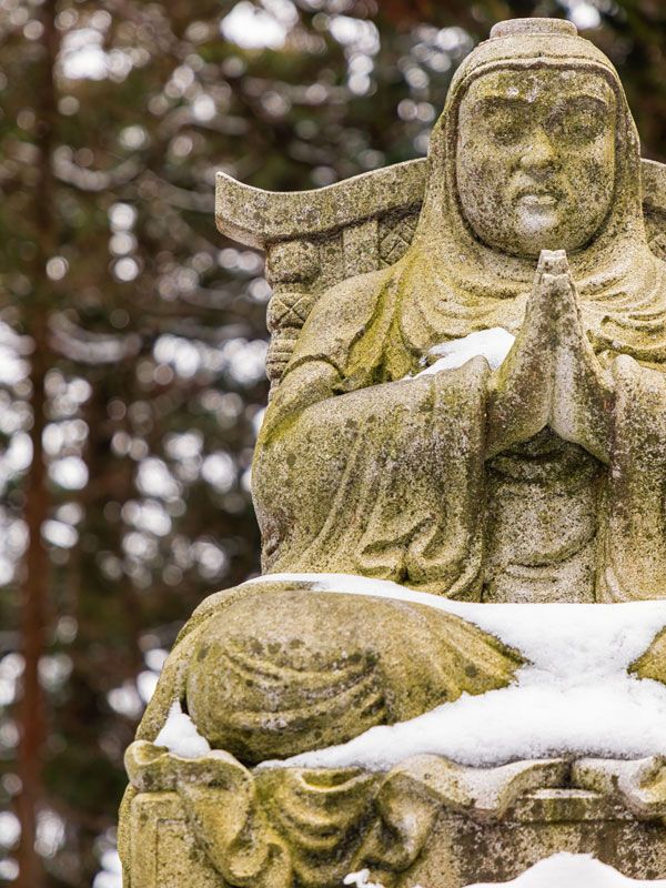 the statue of Priest Saicho at Enryaku-ji Temple