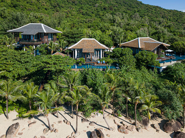 an aerial view of the hillside accommodation at InterContinental Danang Sun Peninsula Resort