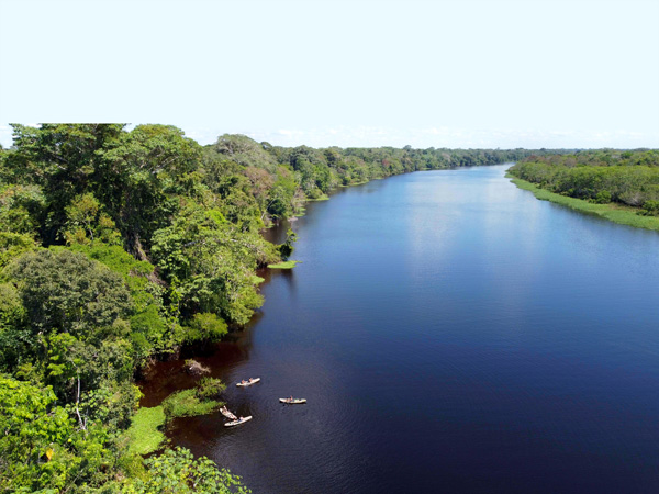kayaking along Amazon River