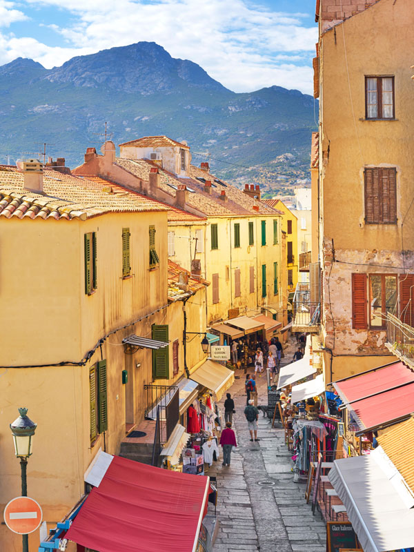 cobbled alleyways in Corsica Old Town