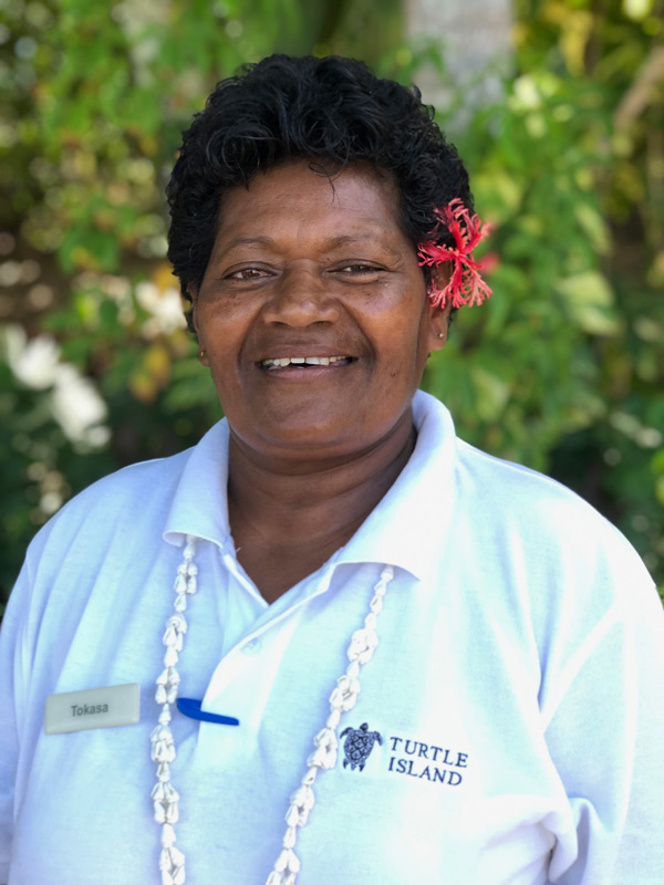 a portrait shot of BureMama Tokasa, Turtle Island, Fiji