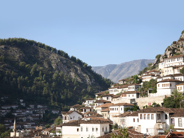hillside houses in Berat City
