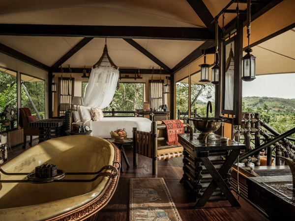 one of the luxe tents at Four Seasons Tented Camp