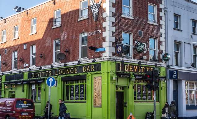 exterior shot of Devitt's of Camden Street, Dublin pub