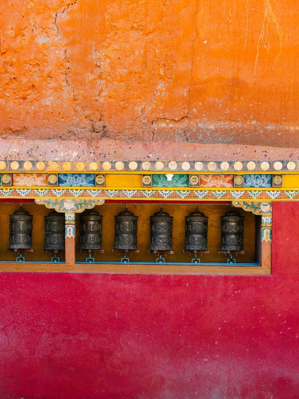 Nepalese prayer wheels at Shinta Mani Mustang