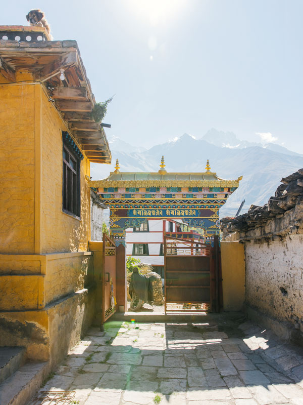 the ancient Buddhistmonastery in the mountain village Marpha