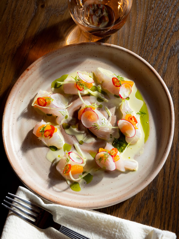 a plate of food on the table at Ayrburn, New Zealand