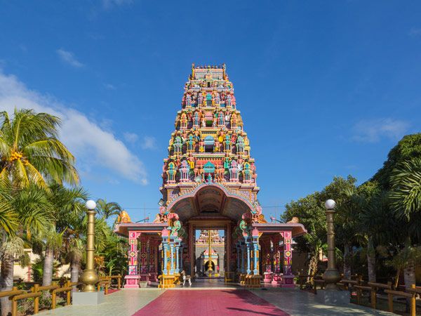 Kalaisson Temple in Port Louis in Mauritius