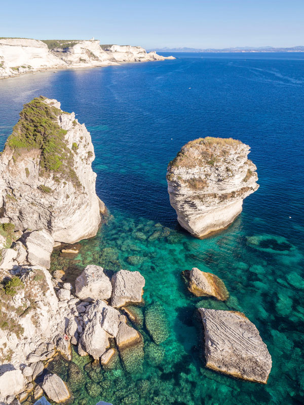 the rocky coast of Bonifacio, Corsica