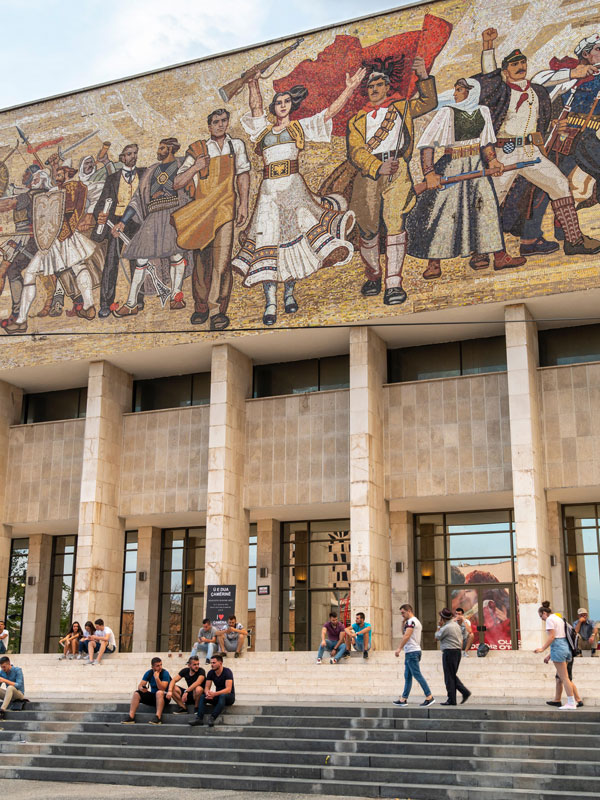 the National Historical Museum in central Skanderbeg Square, Tirana