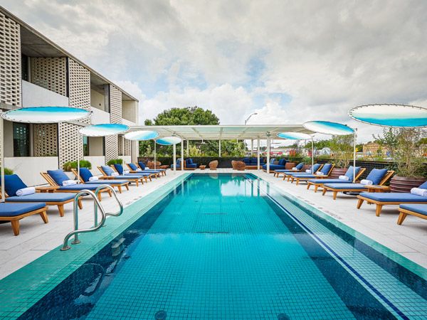 the outdoor pool at South Congress Hotel
