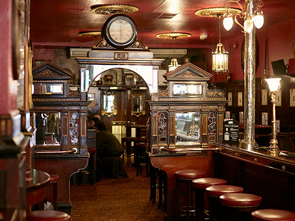interior shot of the bar at The Long Hall in dublin