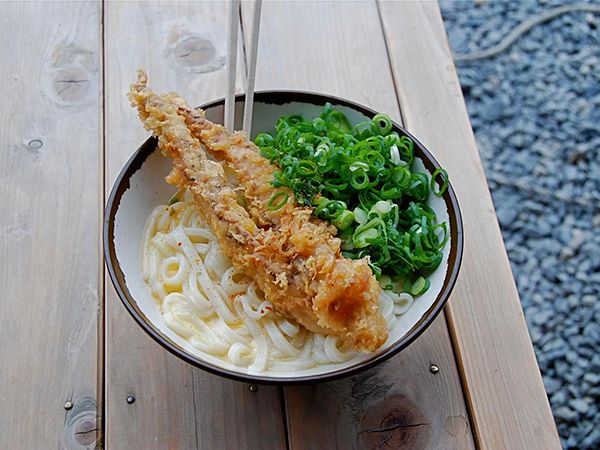 Sanuki Udon with Tempura Prawn, one of Japan's best regional cuisine