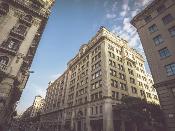 the building exterior of Grand Hotel Central Barcelona