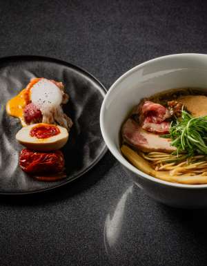 a bowl of ramen at Japanese Soba Noodles Tsuta