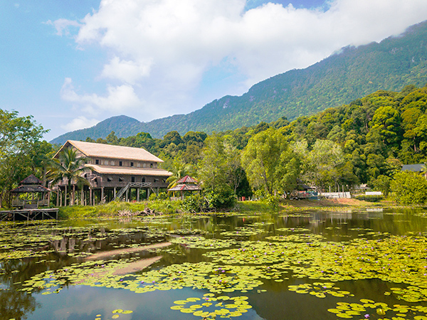 Sarawak Cultural Village in Kuching, Malaysia. Sarawak Cultural Village is a popular touristic destination in Borneo, Malaysia