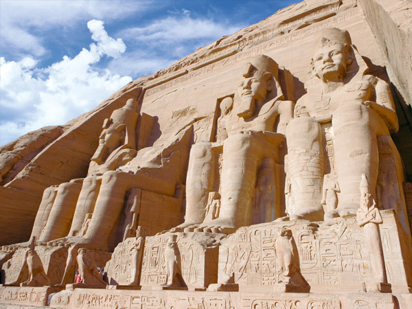 gigantic statues of Ramses II at Abu Simbel Temple