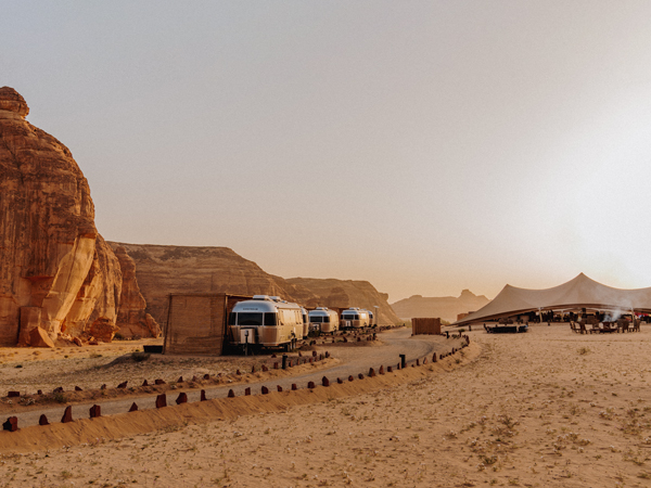 The airstream caravan camp Alula in Saudi Arabia