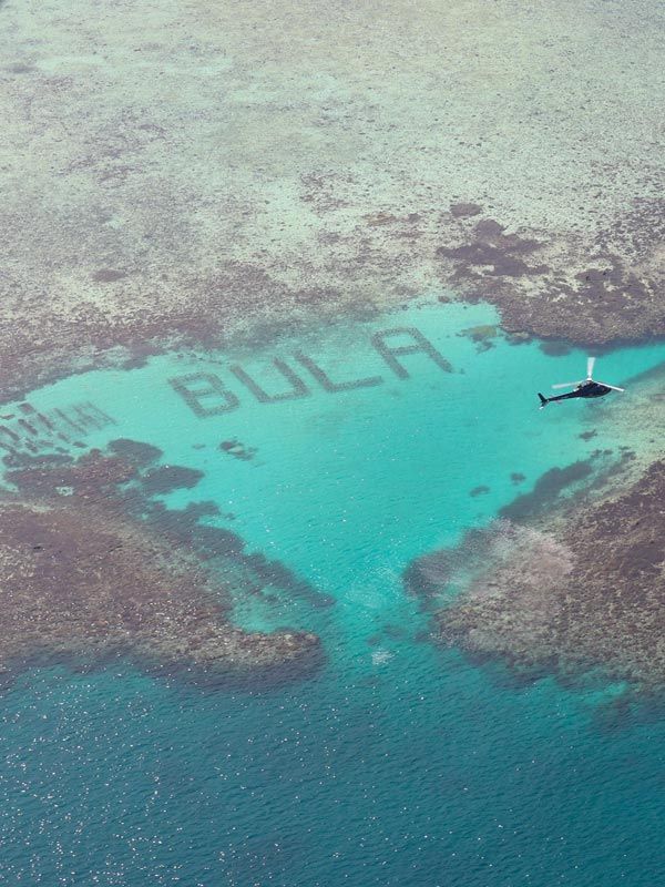 BULA Reef, Fiji from a plane