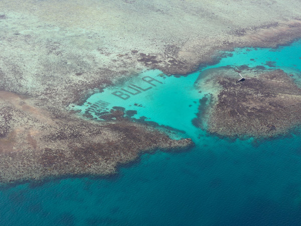 BULA Reef, Fiji from a plane