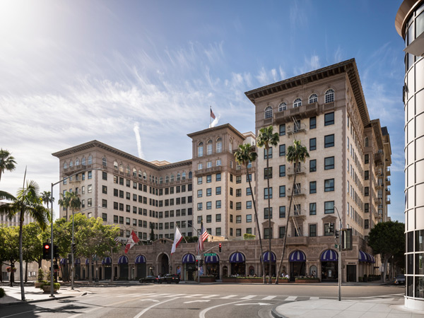 Exterior of Four Seasons’ Beverly Wilshire Hotel