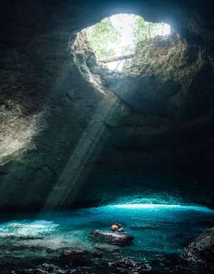 the Blue Cave on Tanna Island in Vanuatu