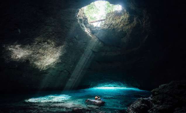 the Blue Cave on Tanna Island in Vanuatu