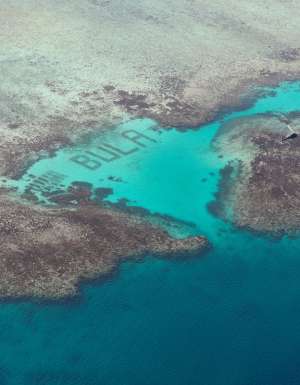 BULA Reef, Fiji from a plane