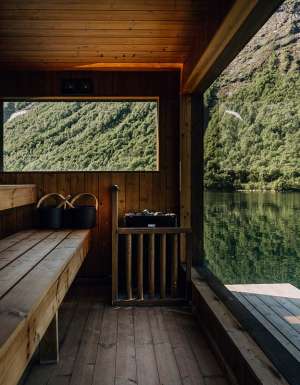 the Hotel Union Øye on the edge of a fjord