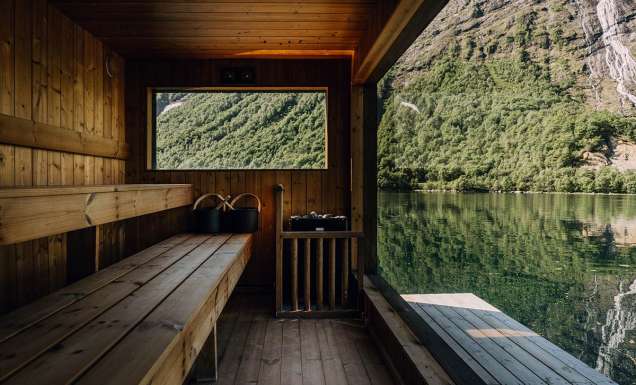 the Hotel Union Øye on the edge of a fjord