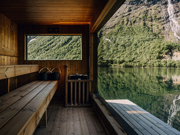 the Hotel Union Øye on the edge of a fjord
