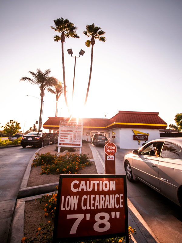 the In-N-Out Burger in Los Angeles, California