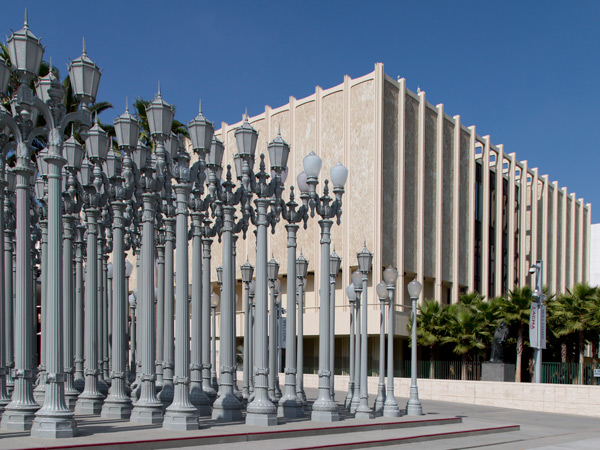cast-iron streetlamps at the Los Angeles County Museum of Art (LACMA)