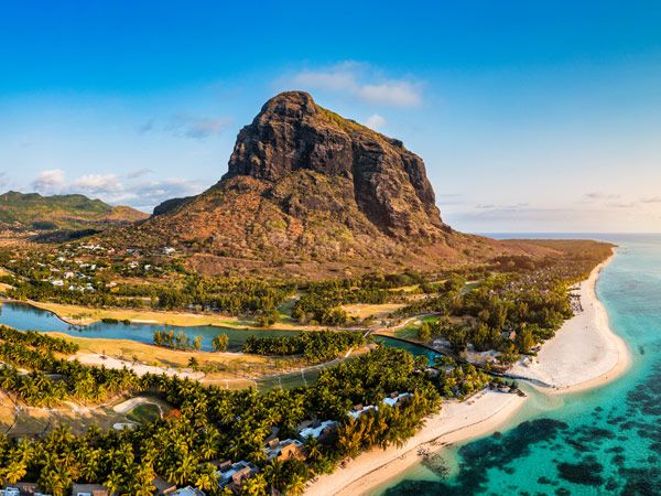 the Le Morne Beach in Mauritius