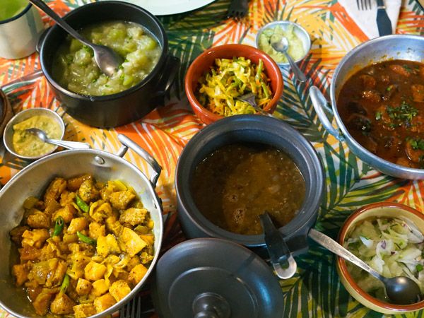 Mauritian dishes on the table