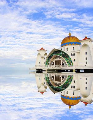 Melaka Straits Mosque in melaka malaysia