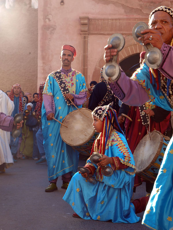 Gnaoua music artists at the Morocco Gnaoua & World Music Festival