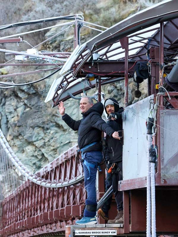 Man ready to do a bungee jump in Queenstown