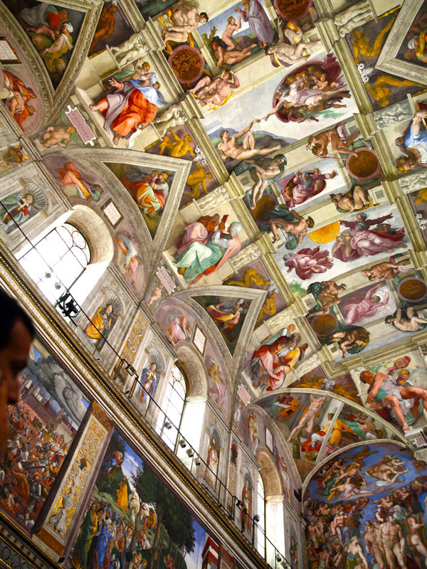 the ceiling of Sistine Chapel