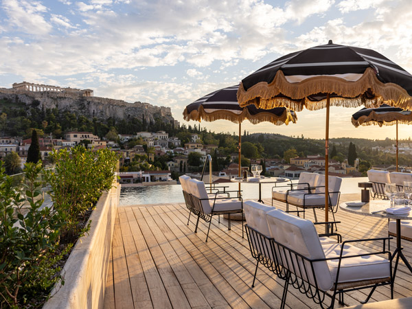 the rooftop pool at The Dolli Grecotel